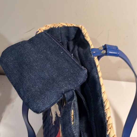 Scala collection straw tote bag w/zip closure and coin purse, lone star design - Picture 7 of 7